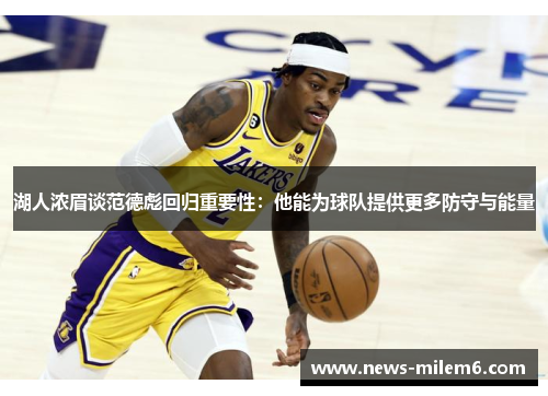 湖人浓眉谈范德彪回归重要性：他能为球队提供更多防守与能量