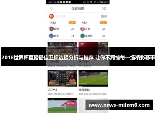 2018世界杯直播最佳卫视选择分析与推荐 让你不漏掉每一场精彩赛事