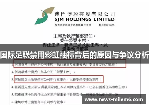 国际足联禁用彩虹袖标背后的原因与争议分析