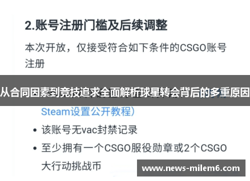 从合同因素到竞技追求全面解析球星转会背后的多重原因