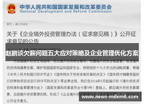 赵鹏谈欠薪问题五大应对策略及企业管理优化方案