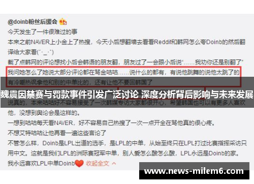 魏震因禁赛与罚款事件引发广泛讨论 深度分析背后影响与未来发展